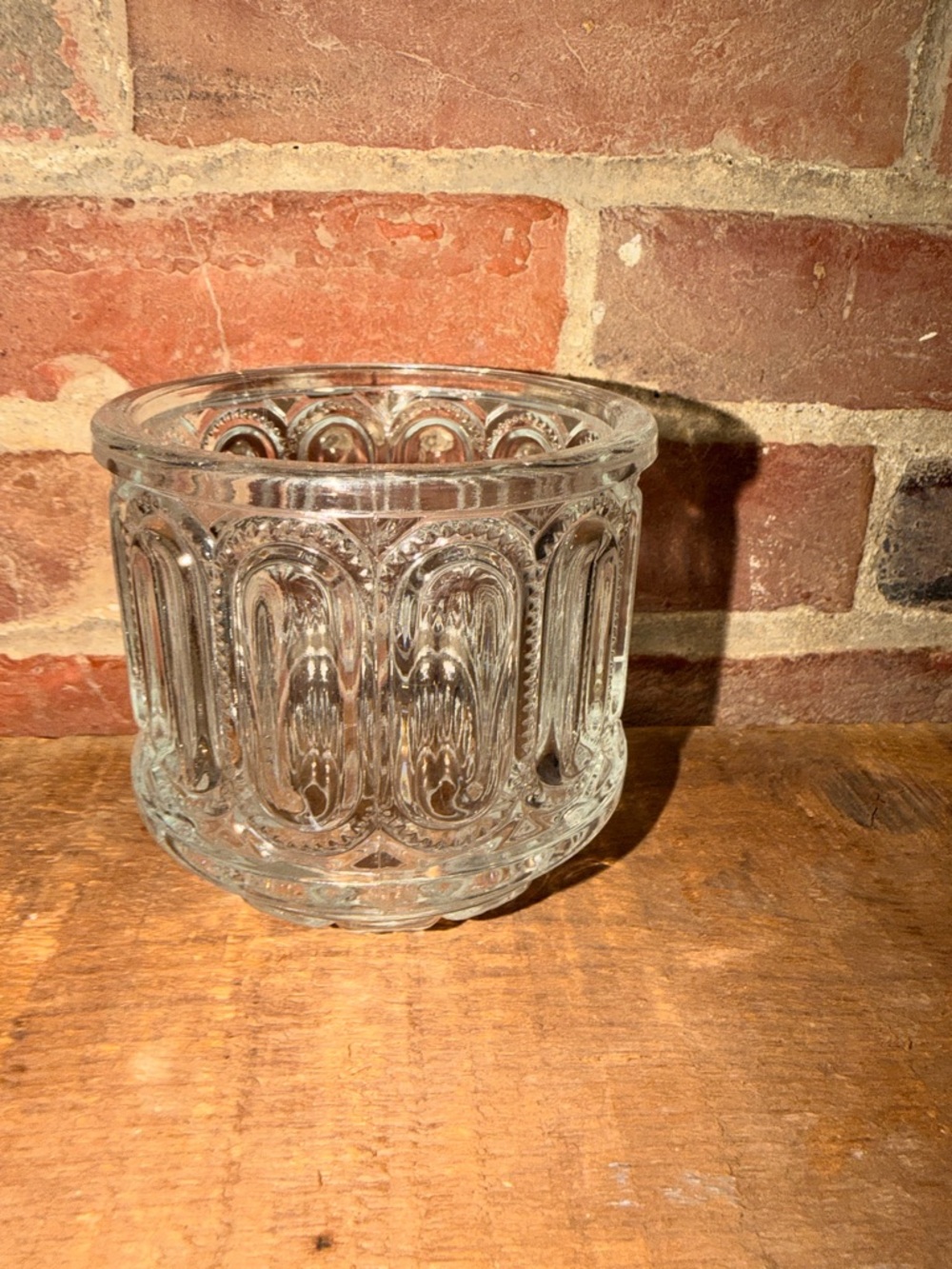 1880s Two Piece Fairy Lamp Clear Pressed Glass Dish & Compote Set MCM - Picture 6 of 11